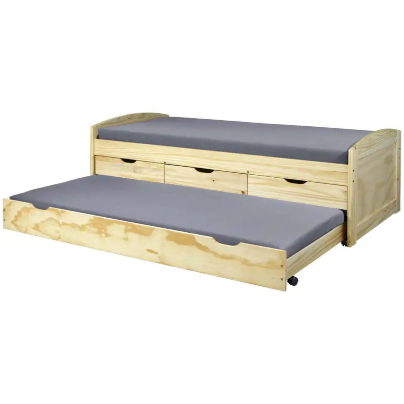 Ausziehbett 90/200 cm in Kieferfarben