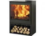 Hornbach Kaminofen Panadero Emerald Stahl schwarz 7,1 kW mit Holzfach