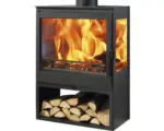 Hornbach Kaminofen Panadero Ambar Stahl schwarz 7,1 kW mit Holzfach