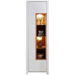 Vitrine in massiv Buche Weiß, Buchefarben