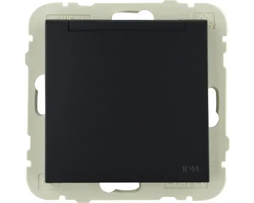 Schuko-Steckdose EFAPEL Logus 90 unterputz mit Klappdeckel schwarz