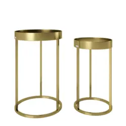 Beistelltischset in Metall 39/39/63 cm