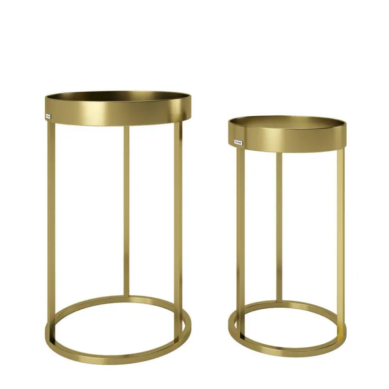 Beistelltischset in Metall 39/39/63 cm