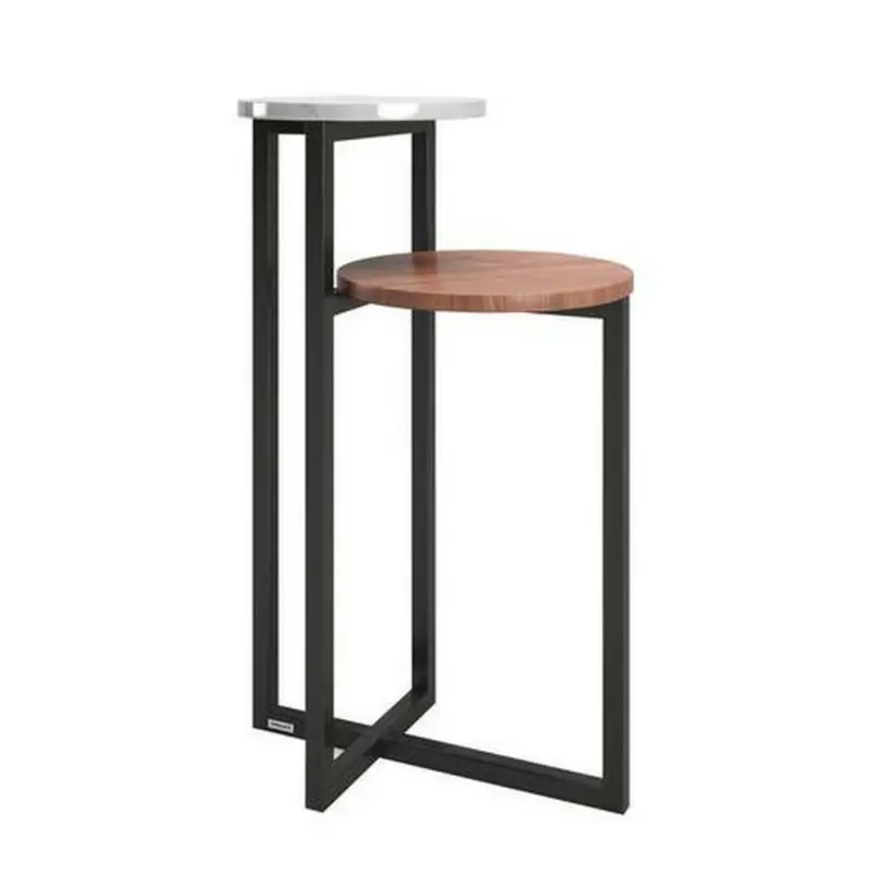 Beistelltisch in Metall, Holzwerkstoff 49/49/80 cm