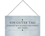 Hornbach Holzschild m. Kette guter Tag 13x23 cm