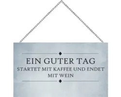 Holzschild m. Kette guter Tag 13x23 cm
