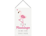 Hornbach Holzschild mit Kette Flamingo 13x23 cm
