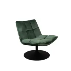 Designsessel in Samt Grün, Schwarz
