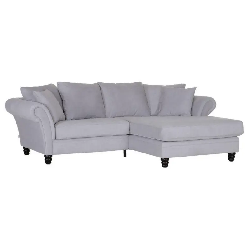 Ecksofa in Flachgewebe Hellgrau
