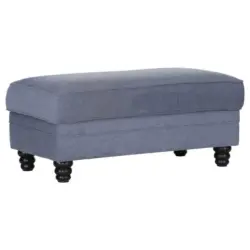 Hocker in Holz, Textil Dunkelgrau