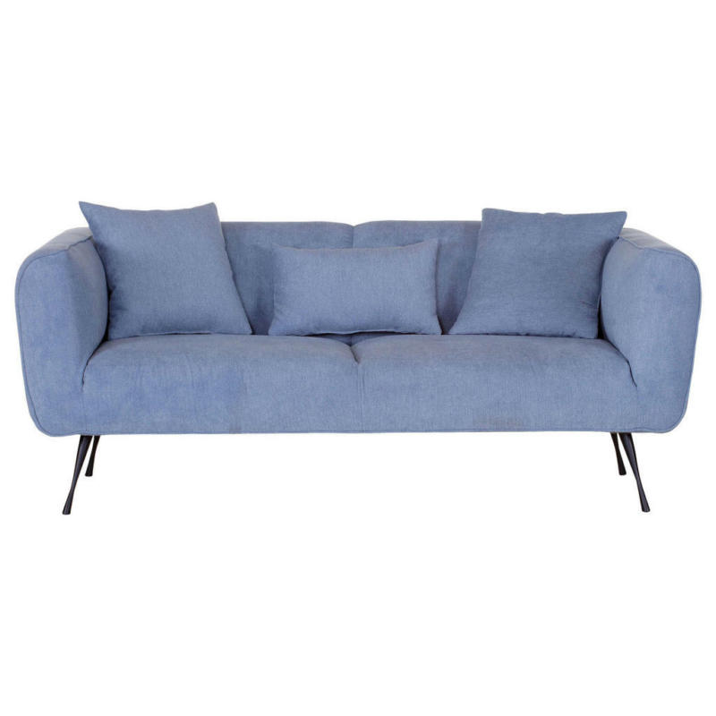 Zweisitzer-Sofa in Flachgewebe Blau