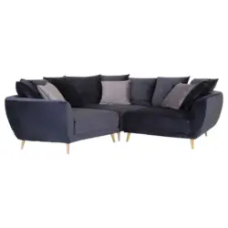 Ecksofa in Flachgewebe Dunkelgrau