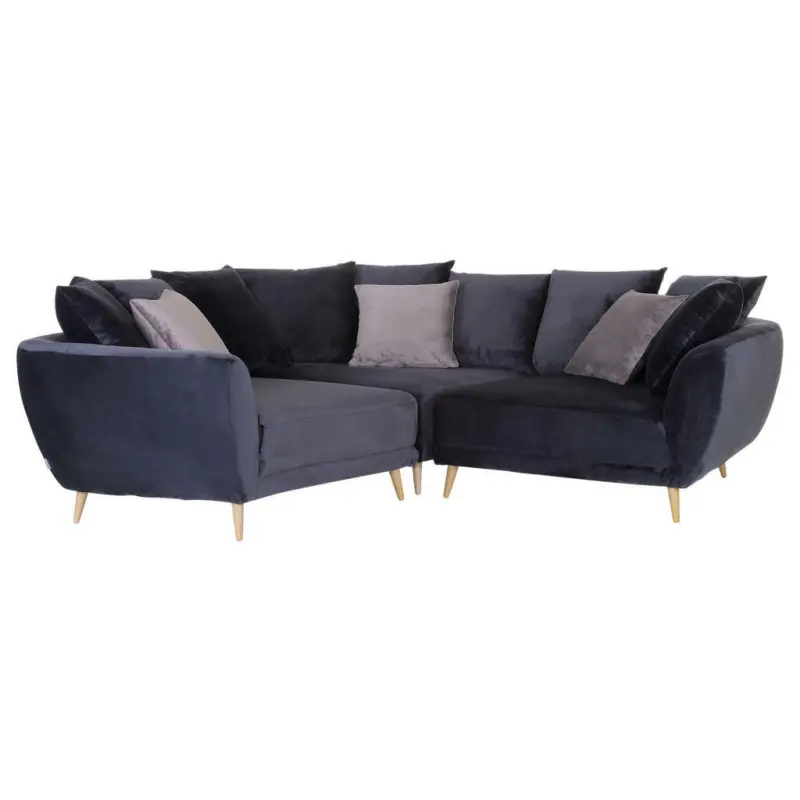 Ecksofa in Flachgewebe Dunkelgrau