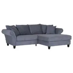 Ecksofa in Flachgewebe Dunkelgrau