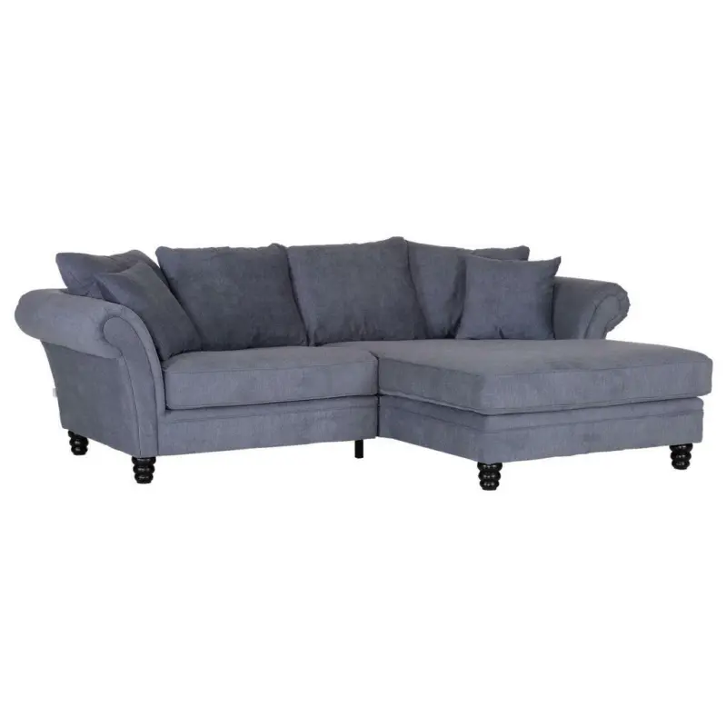Ecksofa in Flachgewebe Dunkelgrau