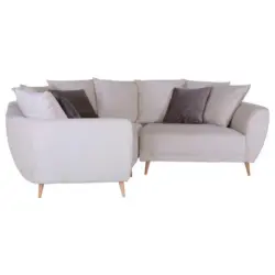 Ecksofa in Flachgewebe Beige