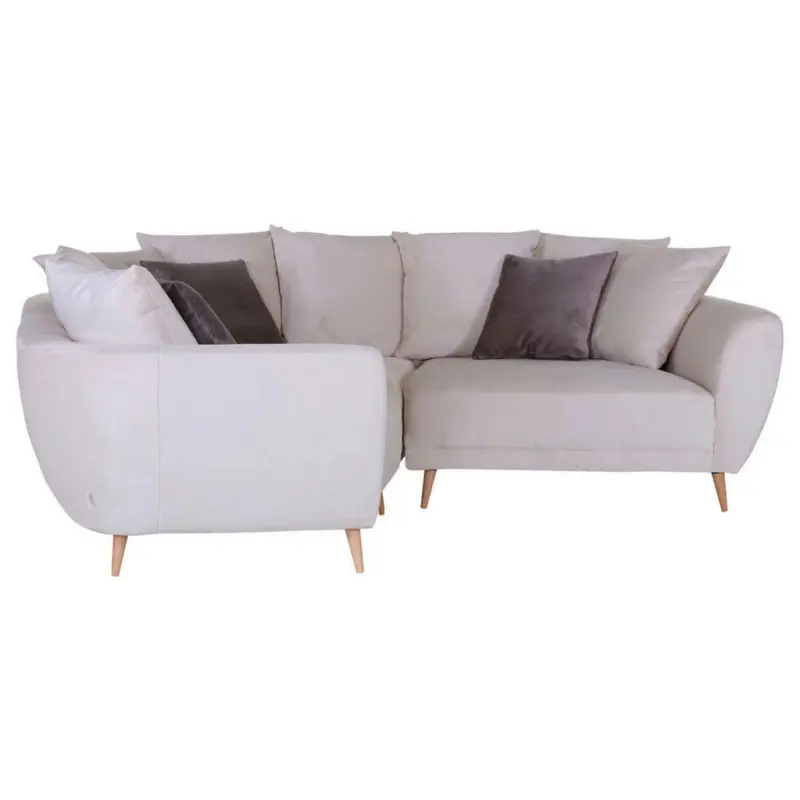 Ecksofa in Flachgewebe Beige