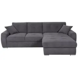 Ecksofa in Mikrofaser Anthrazit