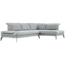 Ecksofa in Webstoff Hellgrau