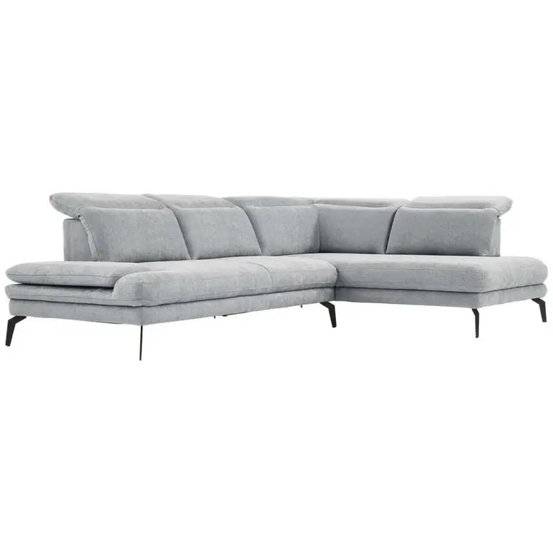 Ecksofa in Webstoff Hellgrau