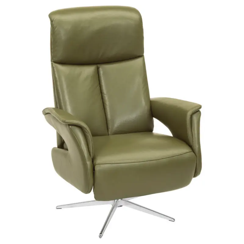 Relaxsessel in Leder Olivgr&uuml;n