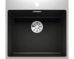 Spüle Blanco Subline 500-IF/A SteelFrame 510x543 mm Edelstahl schwarz
