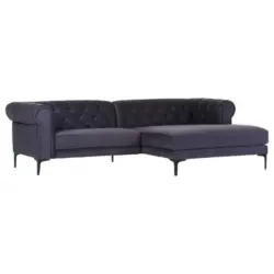 Ecksofa in Samt Anthrazit