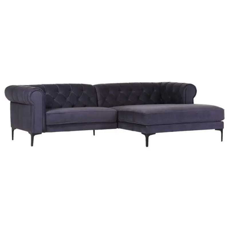 Ecksofa in Samt Anthrazit