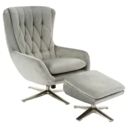 Relaxsesselset in Textil Hellgrau