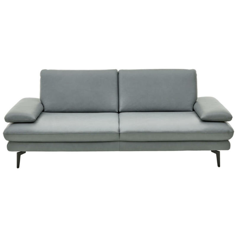 Dreisitzer-Sofa in Leder Grau