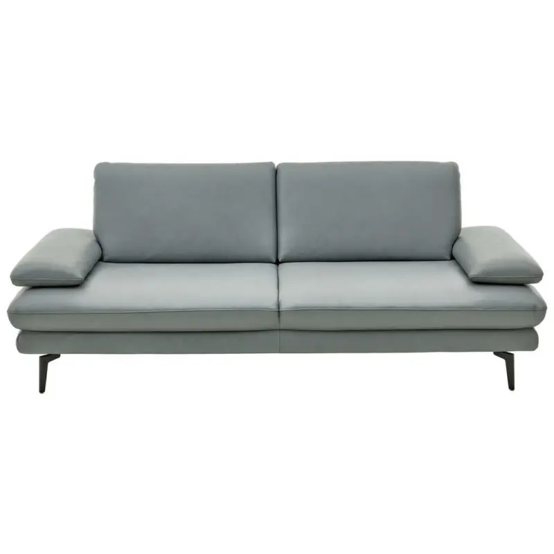 Dreisitzer-Sofa in Leder Grau