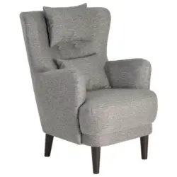 Ohrensessel in Flachgewebe Grau