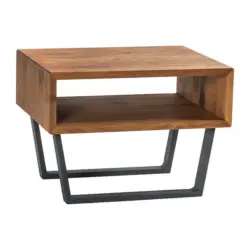 Nachtkästchen in massiv Wildeiche Anthrazit, Wildeiche