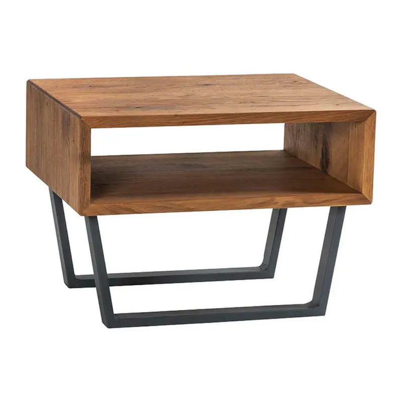 Nachtkästchen in massiv Wildeiche Anthrazit, Wildeiche