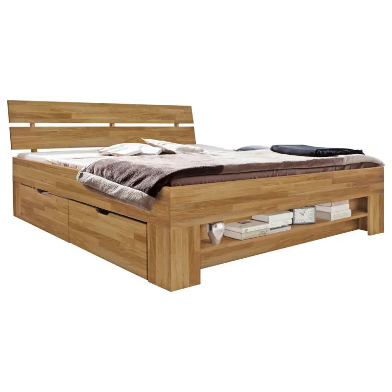 Stauraumbett 140/200 cm in Eichefarben
