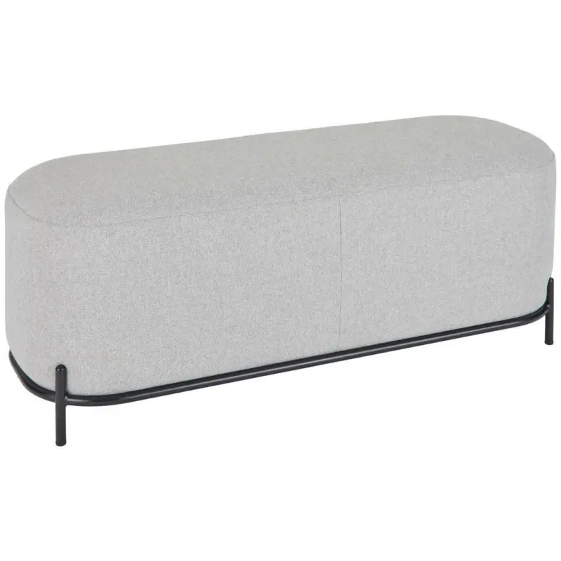 Hocker in Metall, Textil Grau, Schwarz