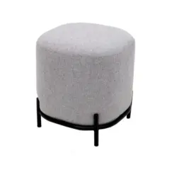Hocker in Metall, Textil Grau, Schwarz