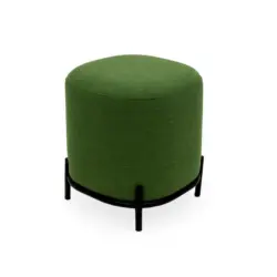 Hocker in Metall, Textil Grün, Schwarz