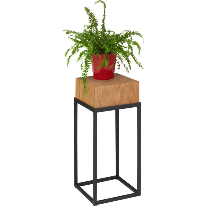 Blumenständer in Holz, Metall 25/25/53 cm