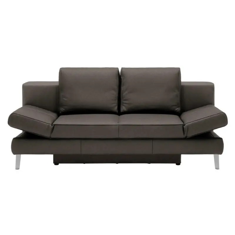 Schlafsofa in Echtleder Dunkelbraun