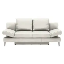 Schlafsofa in Echtleder Wei&szlig;