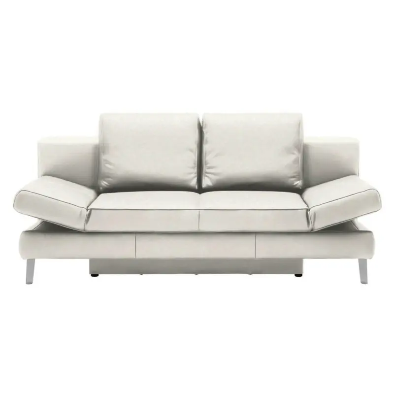 Schlafsofa in Echtleder Wei&szlig;