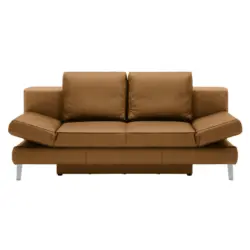 Schlafsofa in Echtleder Braun