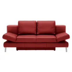 Schlafsofa in Echtleder Rot