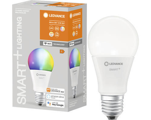 LED Lampe Ledvance A60 E27 / 9 W ( 60 W ) matt 806 lm 2700 6500 4000 K RGBW Smart WiFi matt