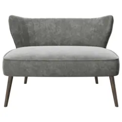 Zweisitzer-Sofa in Samt Anthrazit