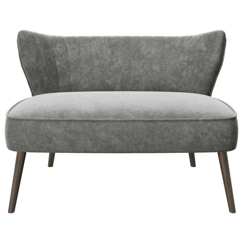 Zweisitzer-Sofa in Samt Anthrazit