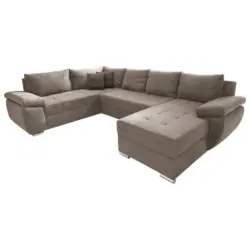 Wohnlandschaft in Mikrofaser Taupe