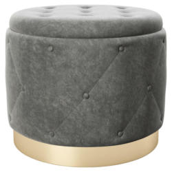 Hocker in Textil Grau