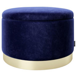 Hocker in Textil Blau